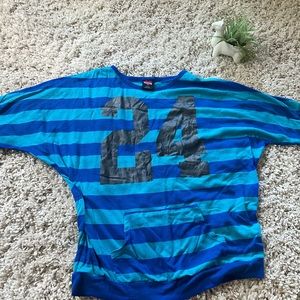 Vintage Hard Candy blue stripped y2k 2000's preppy off shoulder 24 women…